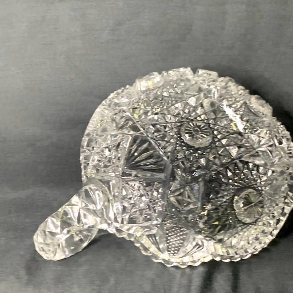 Vintage Nucut Crystal Cut Glass Nappy Candy Nut Dish - Picture 3 of 3
